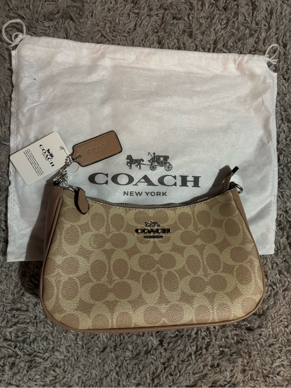 Brown and Tan Designer Shoulder Bag